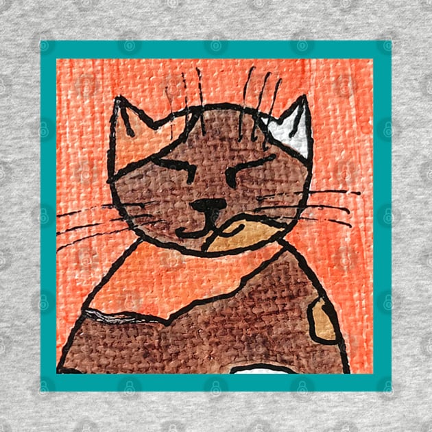 Whimsical Cat Portrait #15 by ErinBrieArt